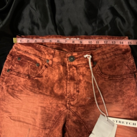 RS7 Royal 7even Red Acid Wash Stretch Denim Shorts Size 30 NWT - Picture 11 of 11